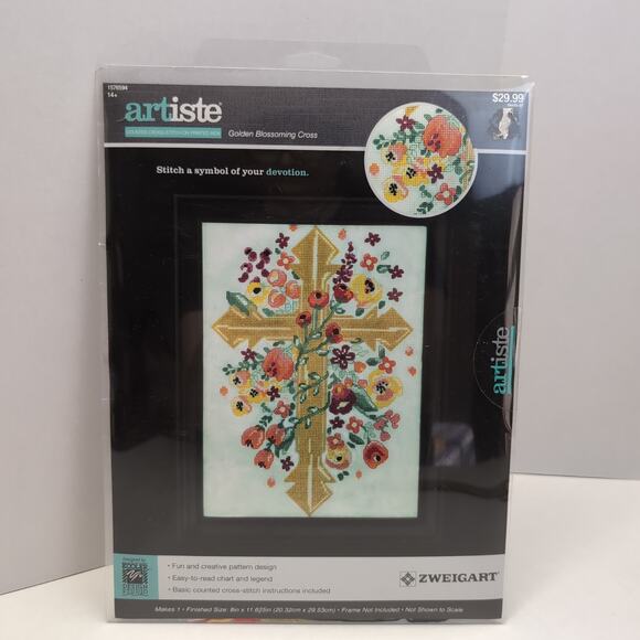 Artiste Counted Cross Stitch Golden Blossoming Religious Kooler Zweigart 1576594 - Picture 1 of 5